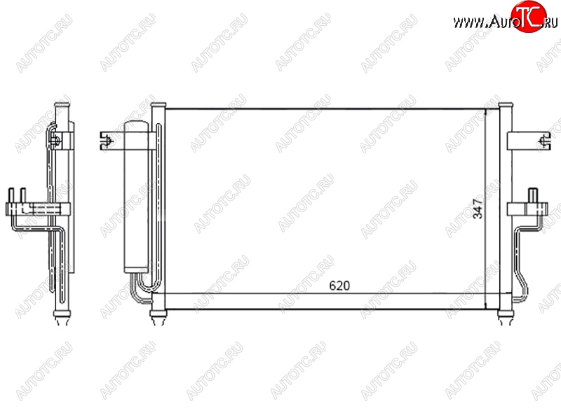 4 599 р. Радиатор кондиционера SAT Hyundai Accent седан ТагАЗ (2001-2012)  с доставкой в г. Санкт‑Петербург