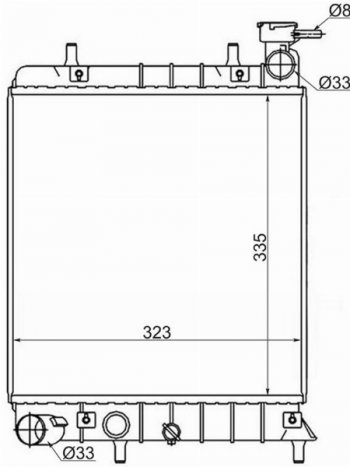 2 799 р. Радиатор двигателя SAT (трубчатый, МКПП,1.3/1.5/1.6) Hyundai Accent седан ТагАЗ (2001-2012)  с доставкой в г. Санкт‑Петербург. Увеличить фотографию 1