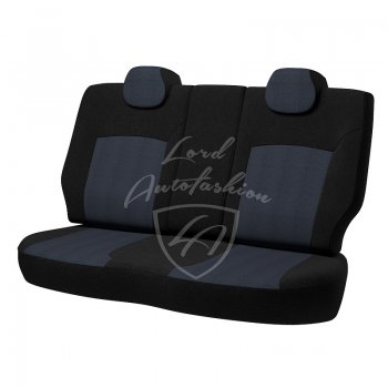 5 249 р. Чехлы для сидений Lord Autofashion Дублин (жаккард)  Hyundai Accent  седан ТагАЗ (2001-2012) (Черный, вставка Ёж Синий)  с доставкой в г. Санкт‑Петербург. Увеличить фотографию 2