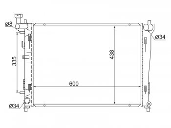 Радиатор двигателя SAT (трубчатый, 1.4/1.6/2.0) Hyundai I30 FD хэтчбек дорестайлинг (2007-2010)