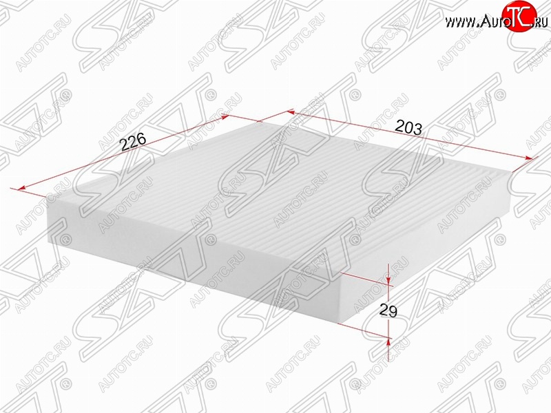 199 р. Фильтр салонный SAT (226х203х29 mm)  Hyundai Creta (GS), Solaris (HCR), Tucson (TL), KIA Rio (4 FB,  X-line,  4 YB,  X), Seltos, Sportage (4 QL)  с доставкой в г. Санкт‑Петербург
