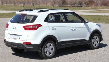 8 199 р. Комплект рейлингов АПС Hyundai Creta GS дорестайлинг (2015-2019) (Серебристые без поперечин )  с доставкой в г. Санкт‑Петербург. Увеличить фотографию 7