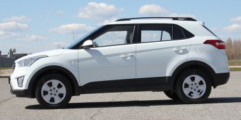 8 199 р. Комплект рейлингов АПС Hyundai Creta GS дорестайлинг (2015-2019) (Серебристые без поперечин )  с доставкой в г. Санкт‑Петербург. Увеличить фотографию 8