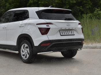 10 949 р. Защита заднего бампера (Ø42 мм, уголки, нержавейка) Russtal Hyundai Creta SU (2020-2022)  с доставкой в г. Санкт‑Петербург. Увеличить фотографию 2