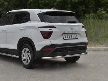 Защита заднего бампера (Ø63 мм, нержавейка) Russtal Hyundai Creta SU (2020-2022)