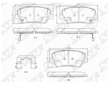 Комплект передних тормозных колодок SAT Hyundai (Хюндаи) Elantra (Элантра)  AD (2016-2019) AD дорестайлинг