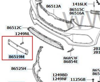 7 399 р. Подиум гос.номера HYUNDAI/KIA/MOBIS Hyundai Santa Fe DM рестайлинг (2015-2019)  с доставкой в г. Санкт‑Петербург. Увеличить фотографию 2