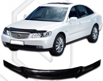 1 999 р. Дефлектор капота CA-Plastic  Hyundai Grandeur  TG (2005-2009) дорестайлинг (Classic черный, Без надписи)  с доставкой в г. Санкт‑Петербург. Увеличить фотографию 1