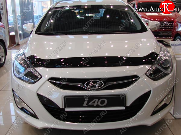 2 879 р. Дефлектор капота SIM Hyundai I40 1 VF дорестайлинг седан (2011-2015)  с доставкой в г. Санкт‑Петербург