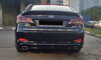 5 649 р. Юбка заднего бампера АВТОКРАТ Hyundai I40 1 VF дорестайлинг седан (2011-2015) (Неокрашенная)  с доставкой в г. Санкт‑Петербург. Увеличить фотографию 4