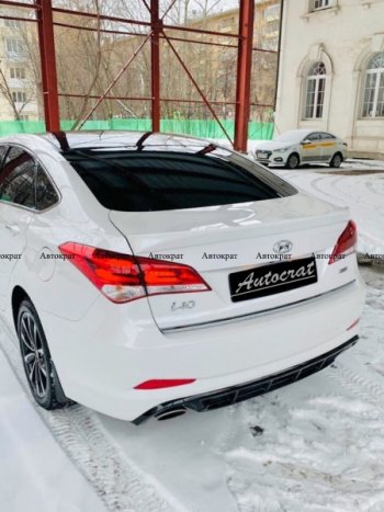 5 649 р. Юбка заднего бампера АВТОКРАТ Hyundai I40 1 VF дорестайлинг седан (2011-2015) (Неокрашенная)  с доставкой в г. Санкт‑Петербург. Увеличить фотографию 2