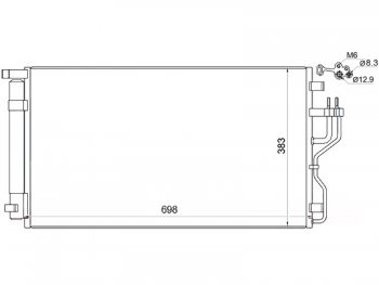 4 849 р. Радиатор кондиционера SAT  Hyundai IX35  LM (2009-2018), KIA Sportage  3 SL (2010-2016)  с доставкой в г. Санкт‑Петербург. Увеличить фотографию 1