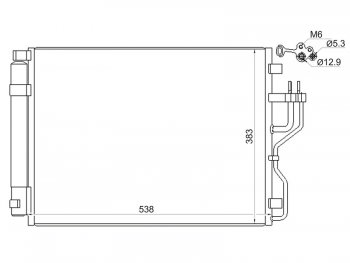 Радиатор кондиционера (DIESEL) SAT Hyundai (Хюндаи) IX35 (ИX35)  LM (2009-2018), KIA (КИА) Sportage (Спортаж)  3 SL (2010-2016)