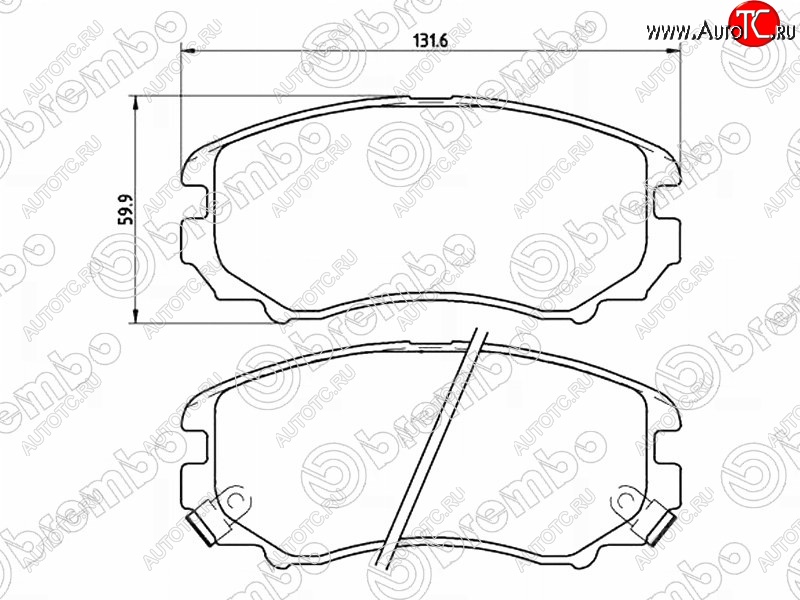 3 369 р. Комплект передних тормозных колодок BREMBO Hyundai Tucson LM (2010-2017)  с доставкой в г. Санкт‑Петербург