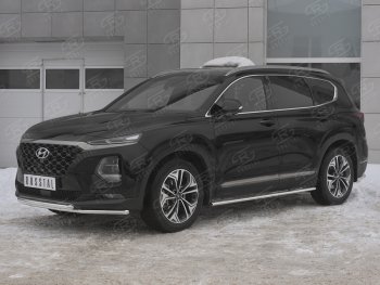 13 549 р. Защита переднего бампера из труб d42 Russtal Hyundai Santa Fe TM дорестайлинг (2018-2021)  с доставкой в г. Санкт‑Петербург. Увеличить фотографию 4