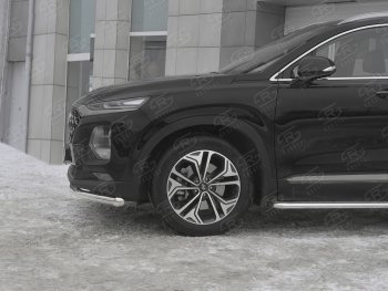 12 999 р. Защита переднего бампера (Ø63 мм, нержавейка) Russtal Hyundai Santa Fe TM дорестайлинг (2018-2021)  с доставкой в г. Санкт‑Петербург. Увеличить фотографию 3