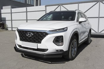 Защита переднего бампера Slitkoff (двойная, d57/42 мм) Hyundai Santa Fe 4 TM дорестайлинг (2018-2021)