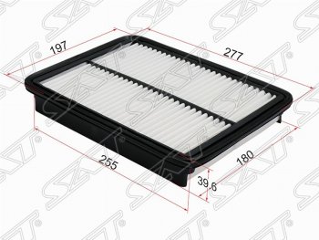 269 р. Фильтр воздушный двигателя (diesel 2.0, 2.2) SAT (277х197х39.6 mm)  Hyundai Santa Fe  CM (2009-2012), KIA Sorento  XM (2009-2015)  с доставкой в г. Санкт‑Петербург. Увеличить фотографию 1
