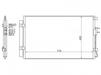 4 899 р. Радиатор кондиционера SAT  Hyundai Santa Fe  DM (2012-2016) дорестайлинг  с доставкой в г. Санкт‑Петербург. Увеличить фотографию 1