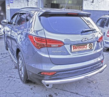 Защита заднего бампера WINBO (Ø60 мм, нержавейка) Hyundai Santa Fe DM дорестайлинг (2012-2016)