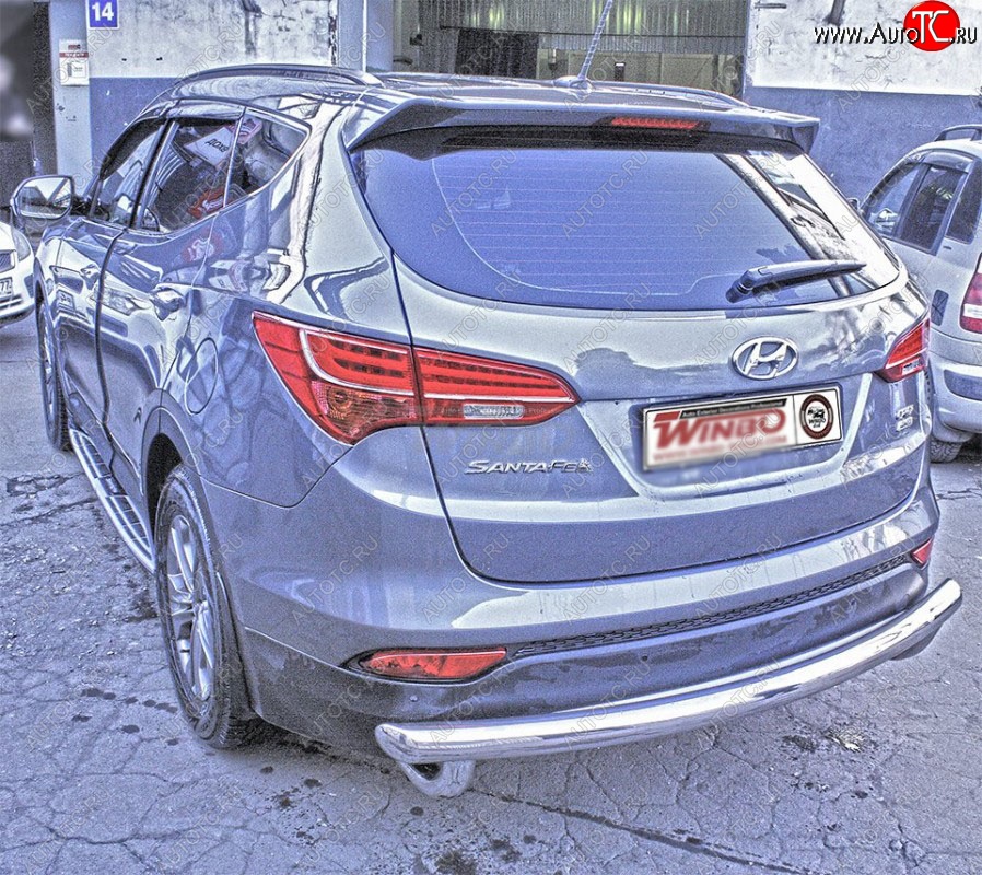 13 599 р. Защита заднего бампера WINBO (Ø60 мм, нержавейка)  Hyundai Santa Fe  3 DM (2012-2016) дорестайлинг  с доставкой в г. Санкт‑Петербург