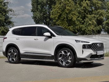 14 599 р. Защита переднего бампера (Ø63 мм, нержавейка) Russtal Hyundai Santa Fe TM рестайлинг (2020-2022)  с доставкой в г. Санкт‑Петербург. Увеличить фотографию 3