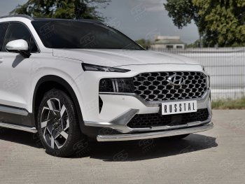 Защита переднего бампера (Ø63 мм, нержавейка) Russtal Hyundai Santa Fe 4 TM рестайлинг (2020-2024)