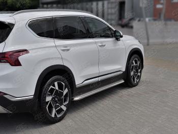 Порожки для ног Russtal (Ø42 мм) Hyundai Santa Fe 4 TM рестайлинг (2020-2024)