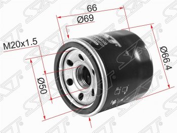 Фильтр масляный (1.4, 1.5, 2.0, 2.5) SAT (картридж) Subaru Forester SG дорестайлинг (2002-2005)