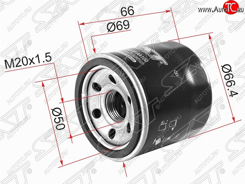 178 р. Фильтр масляный (1.4, 1.5, 2.0, 2.5) SAT (картридж) Mazda 2/Demio DE дорестайлинг (2007-2011)  с доставкой в г. Санкт‑Петербург