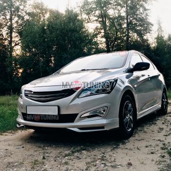 6 999 р. Решётка радиатора ZEUS Hyundai Solaris RBr седан рестайлинг (2014-2017) (Неокрашенная)  с доставкой в г. Санкт‑Петербург. Увеличить фотографию 2