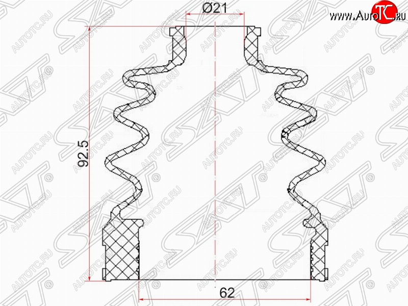 389 р. Пыльник ШРУСа (внутренний/передний) SAT  Hyundai Solaris  RBr (2010-2014), KIA Rio  3 QB (2011-2017)  с доставкой в г. Санкт‑Петербург