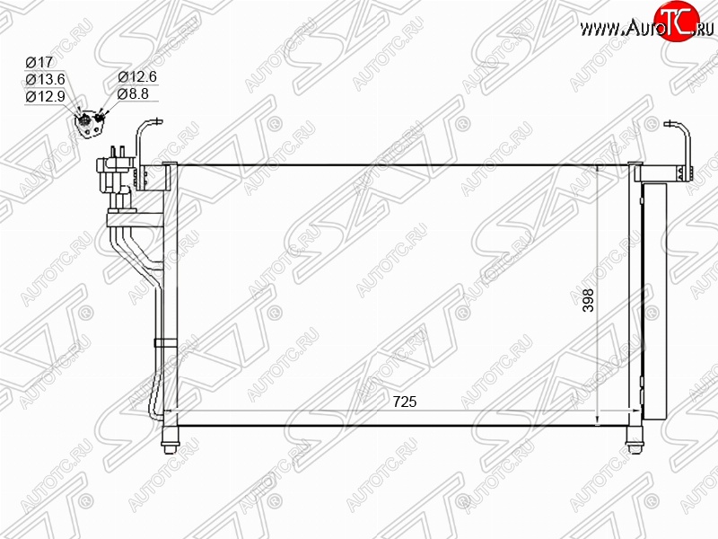 7 599 р. Радиатор кондиционера SAT  Hyundai Starex/Grand Starex/H1  TQ (2007-2013) дорестайлинг  с доставкой в г. Санкт‑Петербург