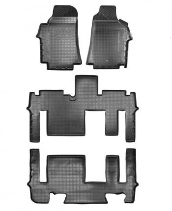 4 099 р. Коврики салонные Noplast (3 ряда)  Hyundai Starex/Grand Starex/H1  TQ (2017-2022) 2-ой рестайлинг (Черный)  с доставкой в г. Санкт‑Петербург. Увеличить фотографию 1