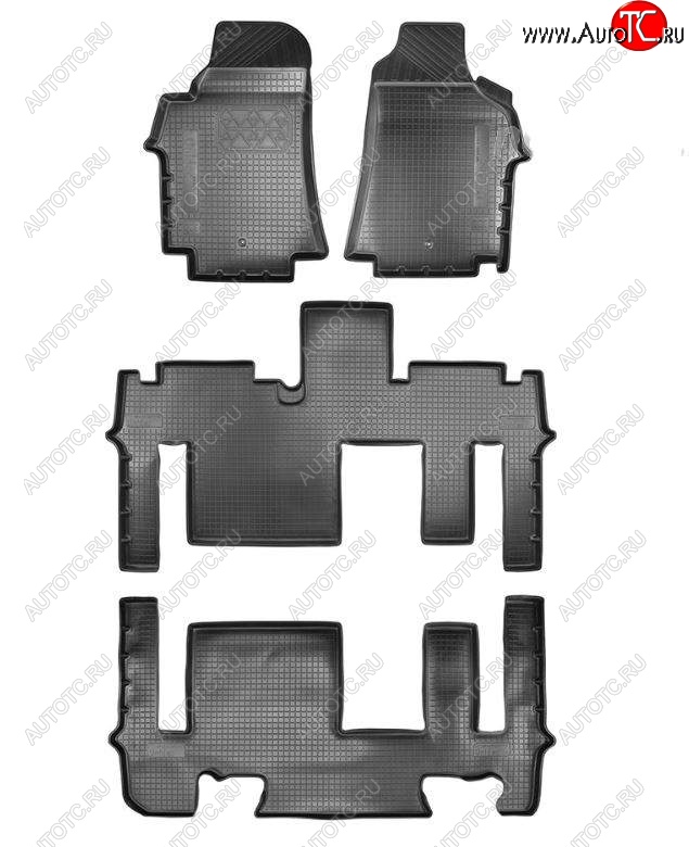 6 199 р. Коврики салонные Noplast (3 ряда) Hyundai Starex/Grand Starex/H1 TQ 2-ой рестайлинг (2017-2022) (Серый)  с доставкой в г. Санкт‑Петербург