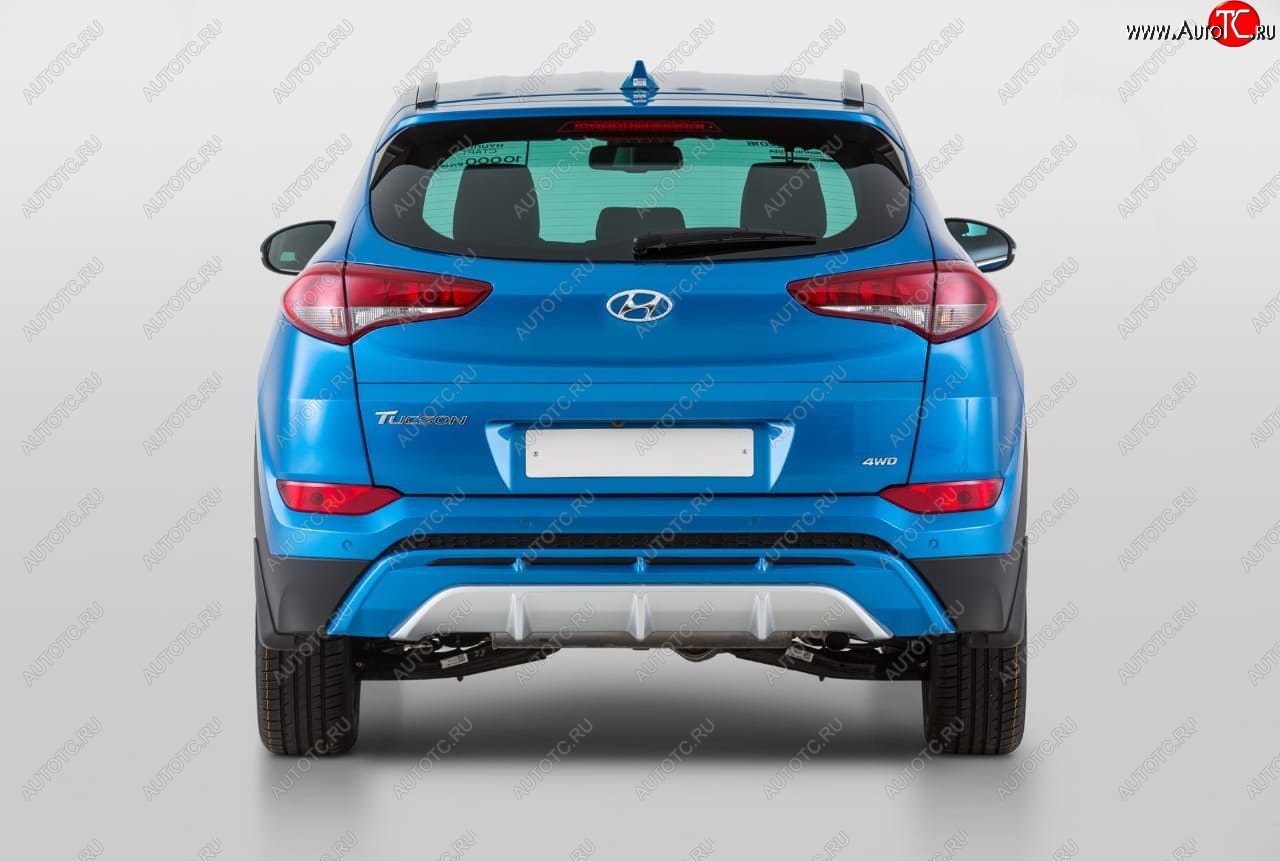 11 799 р. Накладка заднего бампера YT  Hyundai Tucson  TL (2015-2018) дорестайлинг (Неокрашенная)  с доставкой в г. Санкт‑Петербург