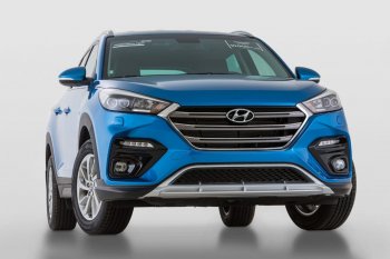 21 899 р. Передний бампер YT Hyundai Tucson TL дорестайлинг (2015-2018) (Неокрашенный)  с доставкой в г. Санкт‑Петербург. Увеличить фотографию 2