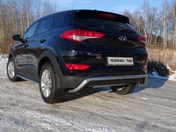 20 999 р. Защита заднего бампера ТСС (нержавейка d 60,3 мм) (кенгурин)  Hyundai Tucson  3 TL (2015-2018) дорестайлинг  с доставкой в г. Санкт‑Петербург. Увеличить фотографию 1