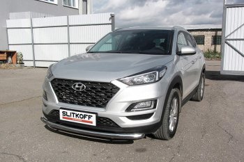 Защита переднего бампера Slitkoff (d57 мм) Hyundai Tucson 3 TL рестайлинг (2018-2021)