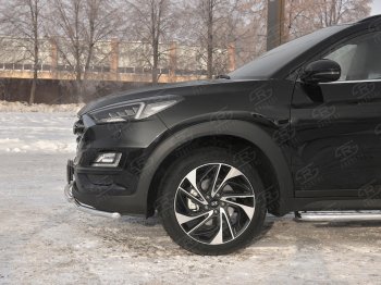 14 599 р. Защита переднего бампера (2 трубы Ø42 мм, нержавейка) Russtal Hyundai Tucson TL рестайлинг (2018-2021)  с доставкой в г. Санкт‑Петербург. Увеличить фотографию 4