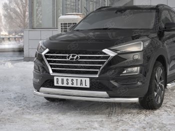 22 949 р. Защита переднего бампера (2 трубы Ø63 и 75х42 мм, нержавейка) Russtal Hyundai Tucson TL рестайлинг (2018-2021)  с доставкой в г. Санкт‑Петербург. Увеличить фотографию 4