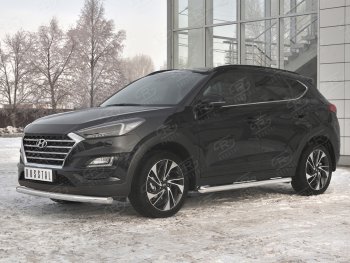 12 999 р. Защита переднего бампера (Ø 63 мм, нержавейка) Russtal Hyundai Tucson TL рестайлинг (2018-2021)  с доставкой в г. Санкт‑Петербург. Увеличить фотографию 2