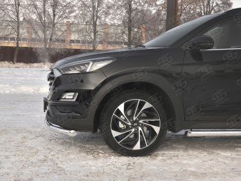 12 999 р. Защита переднего бампера (Ø 63 мм, нержавейка) Russtal Hyundai Tucson TL рестайлинг (2018-2021)  с доставкой в г. Санкт‑Петербург. Увеличить фотографию 3