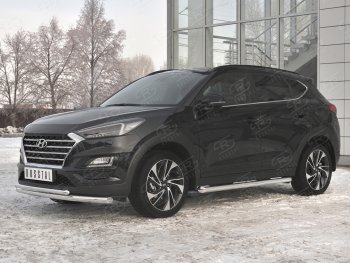 14 999 р. Защита переднего бампера (2 трубы Ø63 и 42 мм, нержавейка) Russtal Hyundai Tucson TL рестайлинг (2018-2021)  с доставкой в г. Санкт‑Петербург. Увеличить фотографию 2