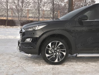 14 999 р. Защита переднего бампера (2 трубы Ø63 и 42 мм, нержавейка) Russtal Hyundai Tucson TL рестайлинг (2018-2021)  с доставкой в г. Санкт‑Петербург. Увеличить фотографию 3