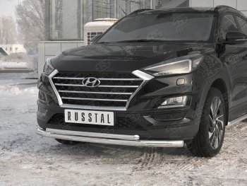 14 999 р. Защита переднего бампера (2 трубы Ø63 и 42 мм, нержавейка) Russtal Hyundai Tucson TL рестайлинг (2018-2021)  с доставкой в г. Санкт‑Петербург. Увеличить фотографию 4