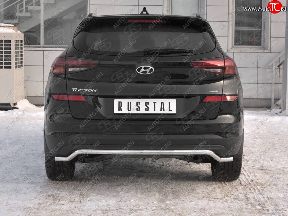 16 499 р. Защита заднего бампера (Ø42 мм волна, нержавейка) SLITKOFF  Hyundai Tucson  TL (2018-2021) рестайлинг  с доставкой в г. Санкт‑Петербург