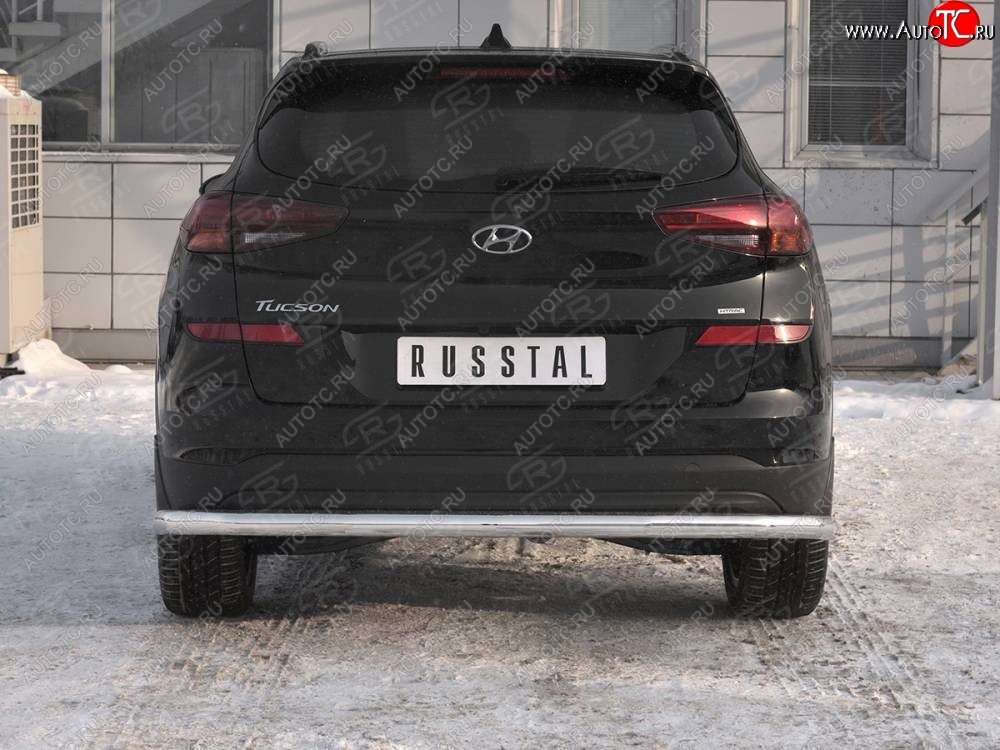 16 999 р. Защита заднего бампера (Ø63 мм, нержавейка) RUSSTAL Hyundai Tucson TL рестайлинг (2018-2021)  с доставкой в г. Санкт‑Петербург