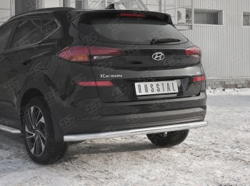 16 999 р. Защита заднего бампера (Ø63 мм, нержавейка) RUSSTAL Hyundai Tucson TL рестайлинг (2018-2021)  с доставкой в г. Санкт‑Петербург. Увеличить фотографию 3