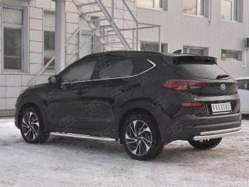 16 699 р. Защита заднего бампера (Ø63/42 мм, нержавейка) Russtal Hyundai Tucson TL рестайлинг (2018-2021)  с доставкой в г. Санкт‑Петербург. Увеличить фотографию 2